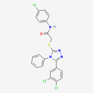 molecular formula C22H15Cl3N4OS B4745945 N-(4-chlorophenyl)-2-{[5-(3,4-dichlorophenyl)-4-phenyl-4H-1,2,4-triazol-3-yl]sulfanyl}acetamide 