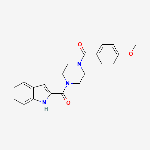 molecular formula C21H21N3O3 B4745996 1H-indol-2-yl{4-[(4-methoxyphenyl)carbonyl]piperazin-1-yl}methanone 