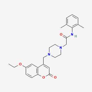 molecular formula C26H31N3O4 B4746104 N-(2,6-dimethylphenyl)-2-{4-[(6-ethoxy-2-oxo-2H-chromen-4-yl)methyl]piperazin-1-yl}acetamide 