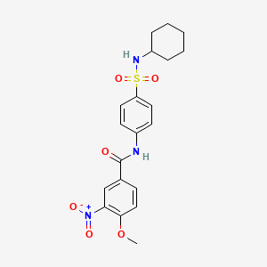 molecular formula C20H23N3O6S B4746205 N-[4-(cyclohexylsulfamoyl)phenyl]-4-methoxy-3-nitrobenzamide 