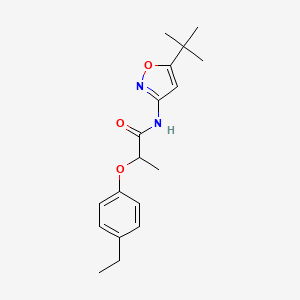 molecular formula C18H24N2O3 B4746231 N-(5-tert-butyl-1,2-oxazol-3-yl)-2-(4-ethylphenoxy)propanamide 