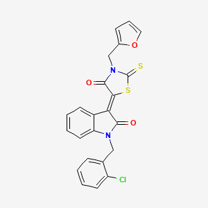 molecular formula C23H15ClN2O3S2 B4746265 (3Z)-1-(2-CHLOROBENZYL)-3-[3-(2-FURYLMETHYL)-4-OXO-2-THIOXO-1,3-THIAZOLIDIN-5-YLIDENE]-1,3-DIHYDRO-2H-INDOL-2-ONE 