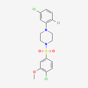molecular formula C17H17Cl3N2O3S B4746409 1-(4-Chloro-3-methoxyphenyl)sulfonyl-4-(2,5-dichlorophenyl)piperazine 