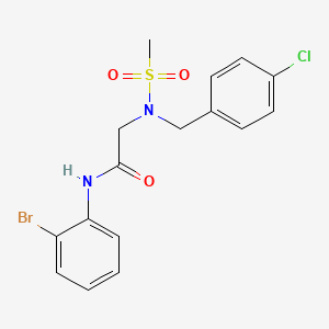 molecular formula C16H16BrClN2O3S B4746425 N-(2-BROMOPHENYL)-2-{N-[(4-CHLOROPHENYL)METHYL]METHANESULFONAMIDO}ACETAMIDE 