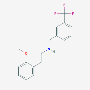 molecular formula C17H18F3NO B4746465 2-(2-methoxyphenyl)-N-[[3-(trifluoromethyl)phenyl]methyl]ethanamine 