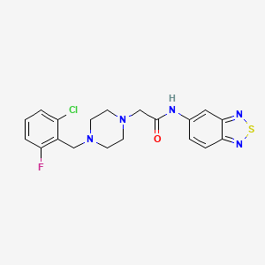 molecular formula C19H19ClFN5OS B4746484 N-(2,1,3-BENZOTHIADIAZOL-5-YL)-2-[4-(2-CHLORO-6-FLUOROBENZYL)-1-PIPERAZINYL]ACETAMIDE 