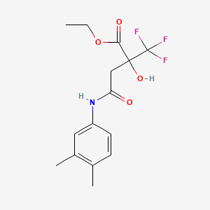 molecular formula C15H18F3NO4 B4746492 ethyl 4-(3,4-dimethylanilino)-2-hydroxy-4-oxo-2-(trifluoromethyl)butanoate 