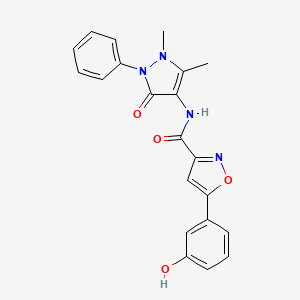 molecular formula C21H18N4O4 B4746537 N-(1,5-dimethyl-3-oxo-2-phenylpyrazol-4-yl)-5-(3-hydroxyphenyl)-1,2-oxazole-3-carboxamide 