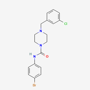 molecular formula C18H19BrClN3O B4746557 N-(4-bromophenyl)-4-[(3-chlorophenyl)methyl]piperazine-1-carboxamide 