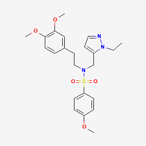 molecular formula C23H29N3O5S B4746618 N-(3,4-DIMETHOXYPHENETHYL)-N-[(1-ETHYL-1H-PYRAZOL-5-YL)METHYL]-4-METHOXY-1-BENZENESULFONAMIDE 