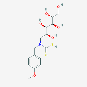 molecular formula C15H23NO6S2 B047467 N-(4-Methoxybenzyl)glucamine dithiocarbamate CAS No. 115459-35-3