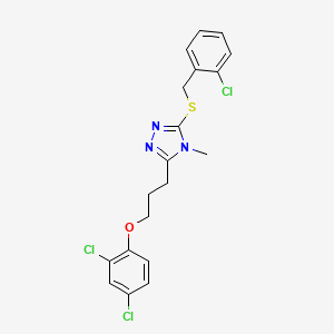 molecular formula C19H18Cl3N3OS B4746869 3-[(2-chlorobenzyl)sulfanyl]-5-[3-(2,4-dichlorophenoxy)propyl]-4-methyl-4H-1,2,4-triazole 