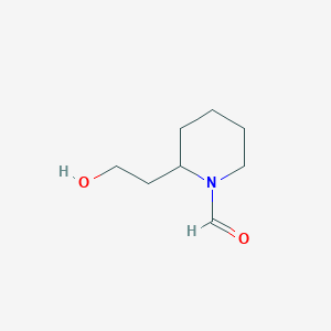 molecular formula C8H15NO2 B047469 2-(2-Hydroxyethyl)piperidine-1-carbaldehyde CAS No. 84681-79-8