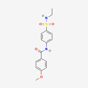 molecular formula C16H18N2O4S B4746973 N-[4-(ethylsulfamoyl)phenyl]-4-methoxybenzamide 