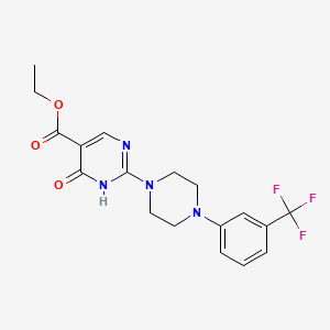 molecular formula C18H19F3N4O3 B4747016 Ethyl 4-oxo-2-{4-[3-(trifluoromethyl)phenyl]piperazin-1-yl}-1,4-dihydropyrimidine-5-carboxylate 