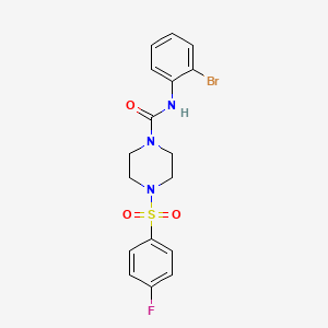 molecular formula C17H17BrFN3O3S B4747233 N-(2-BROMOPHENYL)-4-(4-FLUOROBENZENESULFONYL)PIPERAZINE-1-CARBOXAMIDE 