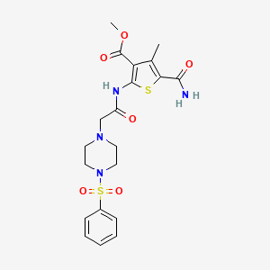 molecular formula C20H24N4O6S2 B4747383 methyl 5-carbamoyl-4-methyl-2-({[4-(phenylsulfonyl)piperazin-1-yl]acetyl}amino)thiophene-3-carboxylate CAS No. 883546-67-6