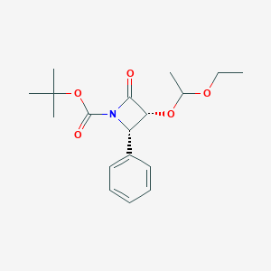 molecular formula C18H25NO5 B047474 (3R,4S)-Tert-butyl 3-(1-ethoxyethoxy)-2-oxo-4-phenylazetidine-1-carboxylate CAS No. 201856-57-7