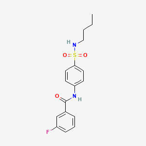 molecular formula C17H19FN2O3S B4747601 N-[4-(butylsulfamoyl)phenyl]-3-fluorobenzamide 