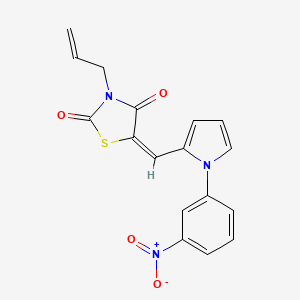 molecular formula C17H13N3O4S B4747612 (5E)-5-[[1-(3-nitrophenyl)pyrrol-2-yl]methylidene]-3-prop-2-enyl-1,3-thiazolidine-2,4-dione 
