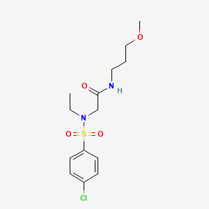 molecular formula C14H21ClN2O4S B4747698 N~2~-[(4-chlorophenyl)sulfonyl]-N~2~-ethyl-N-(3-methoxypropyl)glycinamide 