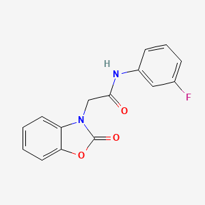 molecular formula C15H11FN2O3 B4747706 N-(3-fluorophenyl)-2-(2-oxo-2,3-dihydro-1,3-benzoxazol-3-yl)acetamide 