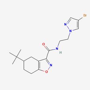 molecular formula C17H23BrN4O2 B4747849 N-[2-(4-BROMO-1H-PYRAZOL-1-YL)ETHYL]-5-(TERT-BUTYL)-4,5,6,7-TETRAHYDRO-1,2-BENZISOXAZOLE-3-CARBOXAMIDE 