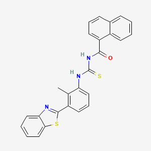 molecular formula C26H19N3OS2 B4747871 N-{[3-(1,3-benzothiazol-2-yl)-2-methylphenyl]carbamothioyl}naphthalene-1-carboxamide 