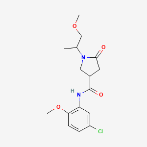 molecular formula C16H21ClN2O4 B4747948 N-(5-chloro-2-methoxyphenyl)-1-(1-methoxypropan-2-yl)-5-oxopyrrolidine-3-carboxamide 