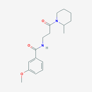 molecular formula C17H24N2O3 B4747950 3-methoxy-N-[3-(2-methylpiperidin-1-yl)-3-oxopropyl]benzamide 