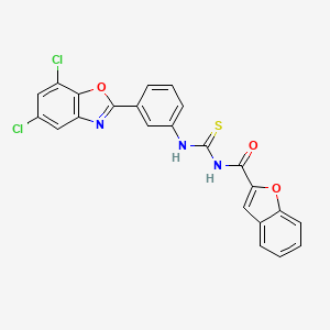 molecular formula C23H13Cl2N3O3S B4748071 N-{[3-(5,7-dichloro-1,3-benzoxazol-2-yl)phenyl]carbamothioyl}-1-benzofuran-2-carboxamide 