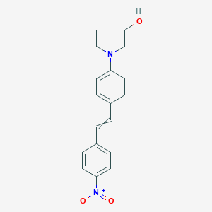 molecular formula C18H20N2O3 B047483 2-(Ethyl{4-[2-(4-nitrophenyl)ethenyl]phenyl}amino)ethan-1-ol CAS No. 122258-56-4