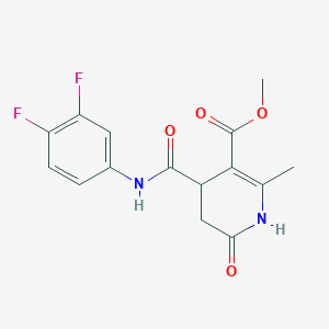 molecular formula C15H14F2N2O4 B4748315 Methyl 4-[(3,4-difluorophenyl)carbamoyl]-2-methyl-6-oxo-1,4,5,6-tetrahydropyridine-3-carboxylate 