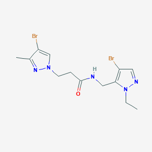molecular formula C13H17Br2N5O B4748453 N~1~-[(4-BROMO-1-ETHYL-1H-PYRAZOL-5-YL)METHYL]-3-(4-BROMO-3-METHYL-1H-PYRAZOL-1-YL)PROPANAMIDE 