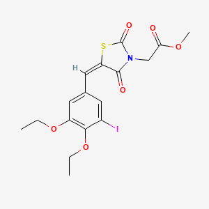 molecular formula C17H18INO6S B4748684 methyl [(5E)-5-(3,4-diethoxy-5-iodobenzylidene)-2,4-dioxo-1,3-thiazolidin-3-yl]acetate 