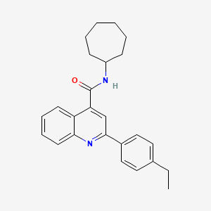molecular formula C25H28N2O B4748829 N-cycloheptyl-2-(4-ethylphenyl)quinoline-4-carboxamide 