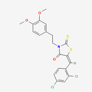 molecular formula C20H17Cl2NO3S2 B4748846 (5E)-5-[(2,4-dichlorophenyl)methylidene]-3-[2-(3,4-dimethoxyphenyl)ethyl]-2-sulfanylidene-1,3-thiazolidin-4-one 