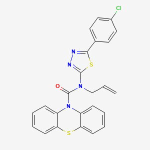 molecular formula C24H17ClN4OS2 B4748916 N-[5-(4-chlorophenyl)-1,3,4-thiadiazol-2-yl]-N-(prop-2-en-1-yl)-10H-phenothiazine-10-carboxamide 