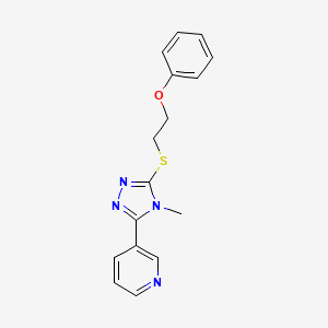 molecular formula C16H16N4OS B4748957 3-{4-methyl-5-[(2-phenoxyethyl)sulfanyl]-4H-1,2,4-triazol-3-yl}pyridine 