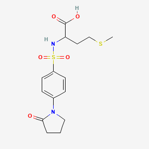 molecular formula C15H20N2O5S2 B4748987 N-{[4-(2-oxopyrrolidin-1-yl)phenyl]sulfonyl}methionine 