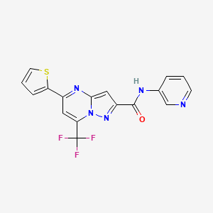 molecular formula C17H10F3N5OS B4749066 N-(3-PYRIDYL)-5-(2-THIENYL)-7-(TRIFLUOROMETHYL)PYRAZOLO[1,5-A]PYRIMIDINE-2-CARBOXAMIDE 