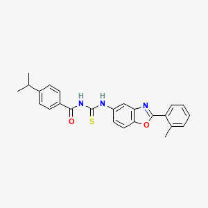 molecular formula C25H23N3O2S B4749120 N-[[2-(2-methylphenyl)-1,3-benzoxazol-5-yl]carbamothioyl]-4-propan-2-ylbenzamide 
