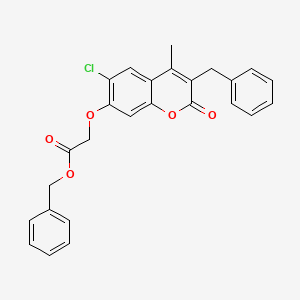 molecular formula C26H21ClO5 B4749150 BENZYL 2-[(3-BENZYL-6-CHLORO-4-METHYL-2-OXO-2H-CHROMEN-7-YL)OXY]ACETATE 