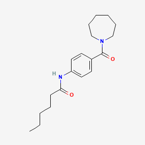 molecular formula C19H28N2O2 B4749190 N-[4-(azepan-1-ylcarbonyl)phenyl]hexanamide 
