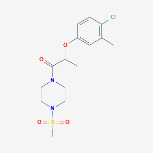 molecular formula C15H21ClN2O4S B4749293 2-(4-Chloro-3-methylphenoxy)-1-[4-(methylsulfonyl)piperazin-1-yl]propan-1-one 