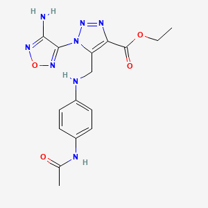 molecular formula C16H18N8O4 B4749312 ETHYL 1-(4-AMINO-1,2,5-OXADIAZOL-3-YL)-5-{[(4-ACETAMIDOPHENYL)AMINO]METHYL}-1H-1,2,3-TRIAZOLE-4-CARBOXYLATE 
