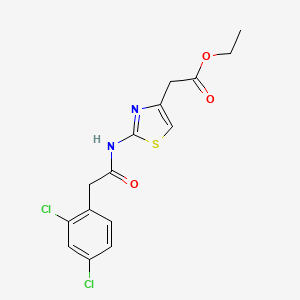 molecular formula C15H14Cl2N2O3S B4749343 ETHYL 2-(2-{[2-(2,4-DICHLOROPHENYL)ACETYL]AMINO}-1,3-THIAZOL-4-YL)ACETATE 