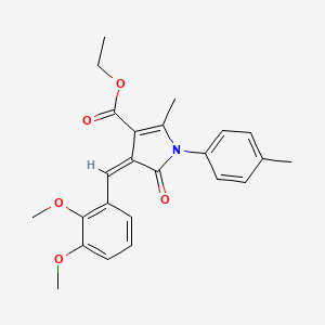 molecular formula C24H25NO5 B4749375 ethyl (4Z)-4-[(2,3-dimethoxyphenyl)methylidene]-2-methyl-1-(4-methylphenyl)-5-oxopyrrole-3-carboxylate 