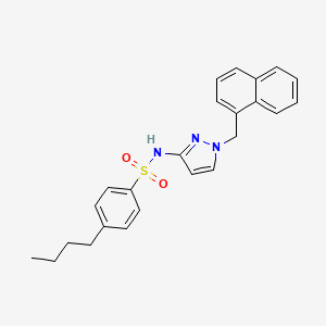 molecular formula C24H25N3O2S B4749467 4-BUTYL-N-{1-[(NAPHTHALEN-1-YL)METHYL]-1H-PYRAZOL-3-YL}BENZENE-1-SULFONAMIDE 