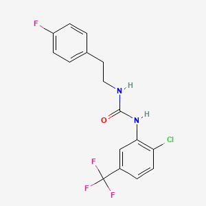 molecular formula C16H13ClF4N2O B4749595 N-[2-CHLORO-5-(TRIFLUOROMETHYL)PHENYL]-N'-(4-FLUOROPHENETHYL)UREA 